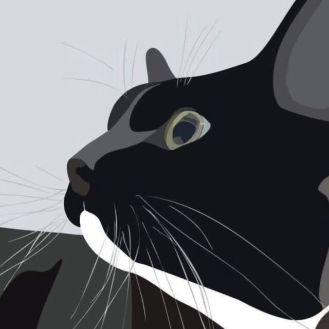 Strong lines, shapes and full of purrsonality. A little moment of feline love I couldn’t resist illustrating.Loved how this one turned out.#GinaBakerArt #UKArtist #HiddenGemArt #HomeStyleUK #BoutiqueFind