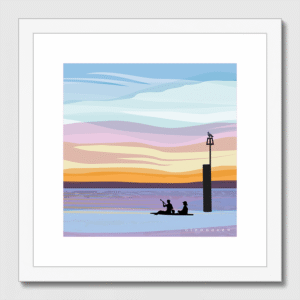 Paddleboarders Silhouette