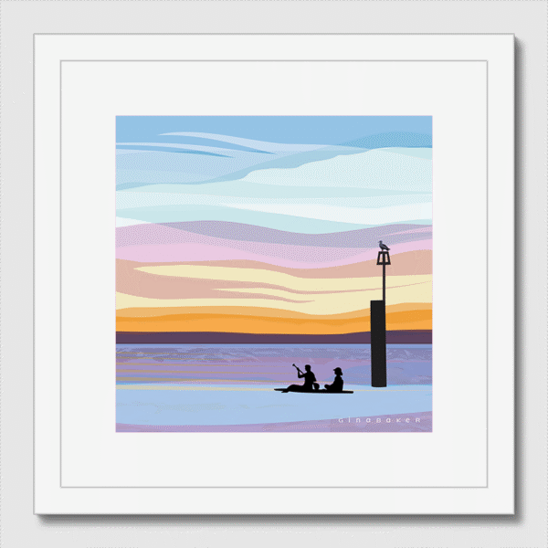 Paddleboarders Silhouette