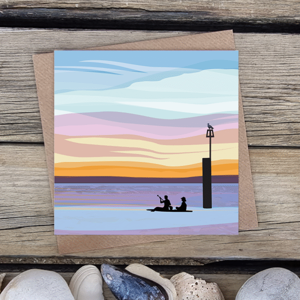 Paddleboarders Silhouette